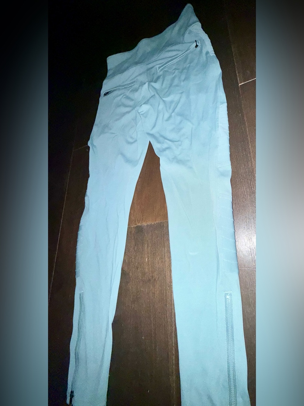 Athleta Balance Moto Tight Leggings Medium Sage Green High Rise Zip Ankle Moto - Picture 12 of 13